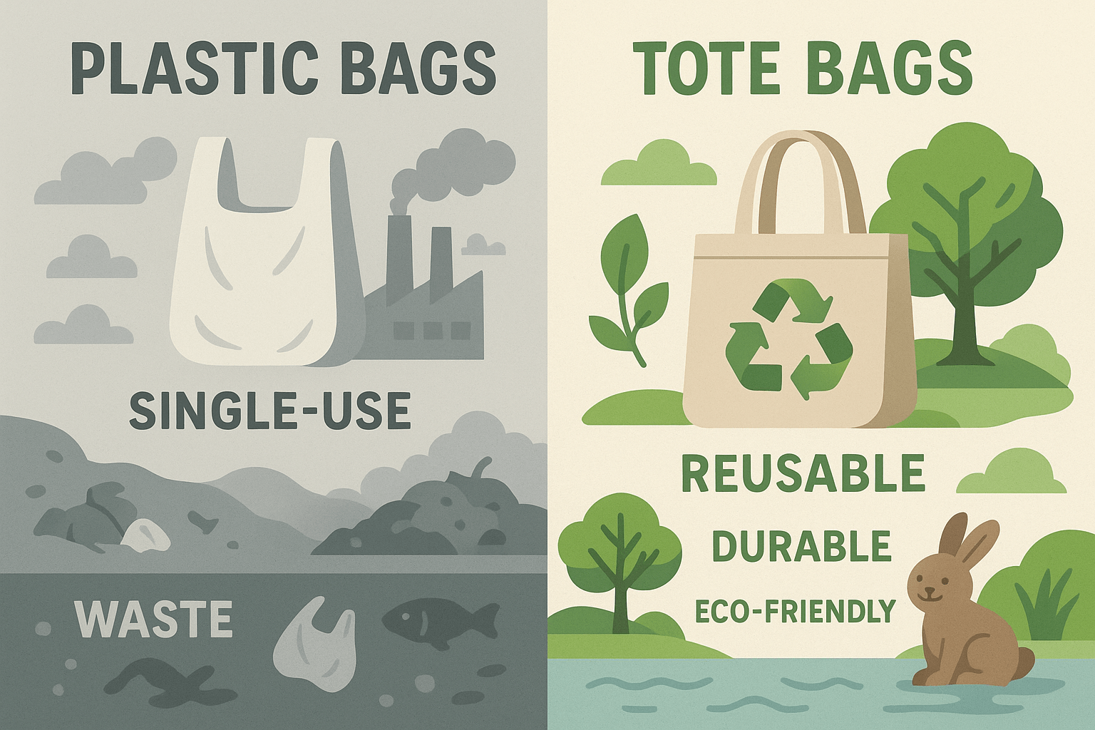 Bulk Tote Bags vs. Plastic Bags: Eco-Friendly Showdown - Pamusan.com