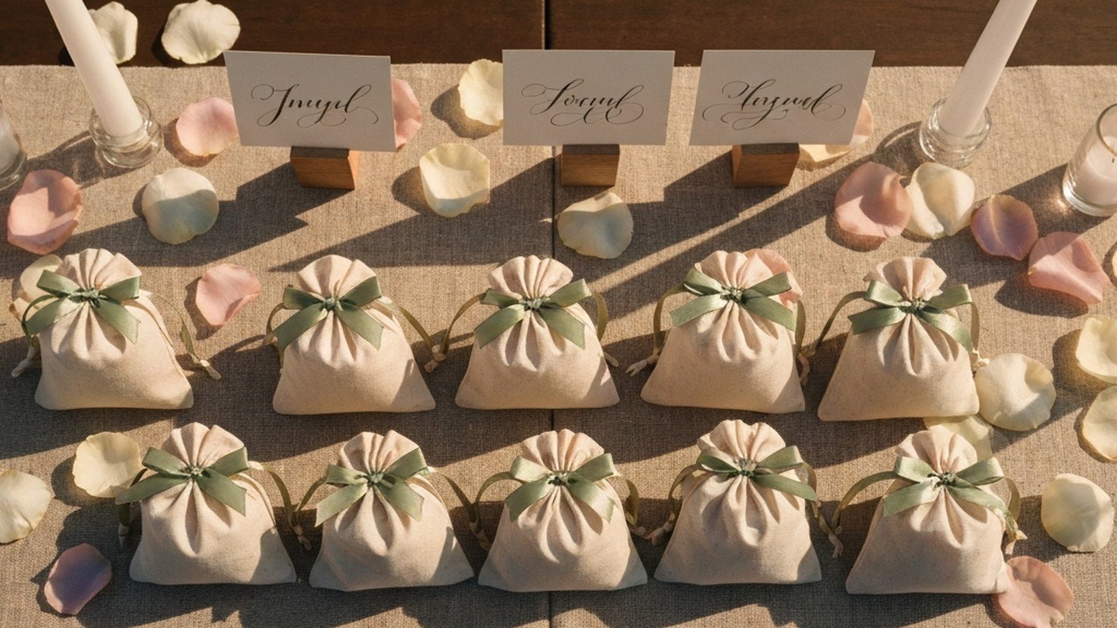 Wedding favor bags in bulk with sizes and fillers