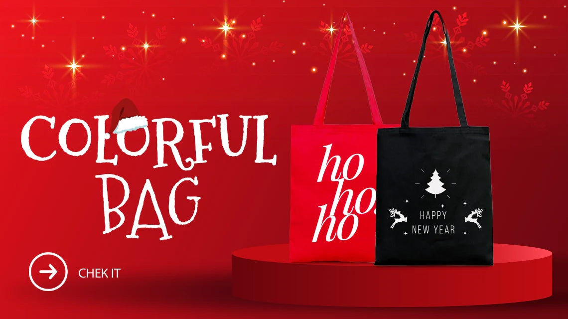 Colorful New Year Tote Bags