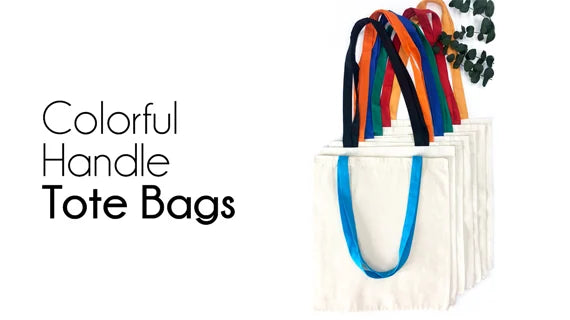 Color Handles Tote Bags