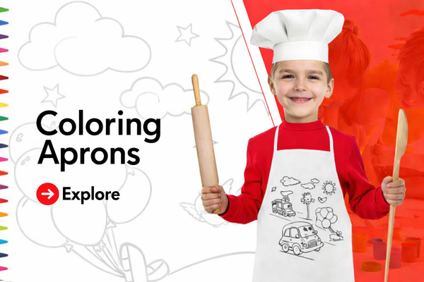 Kids Coloring Aprons for Birthday Party