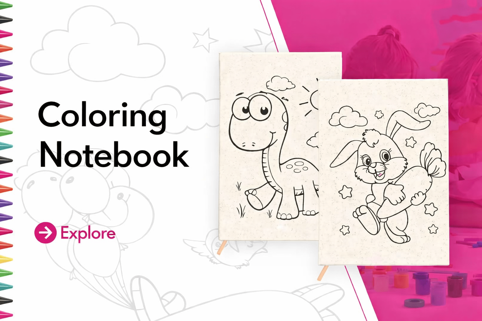 Coloring Notebooks for Kids | Canvas Fabric Covers for School & Gifts
