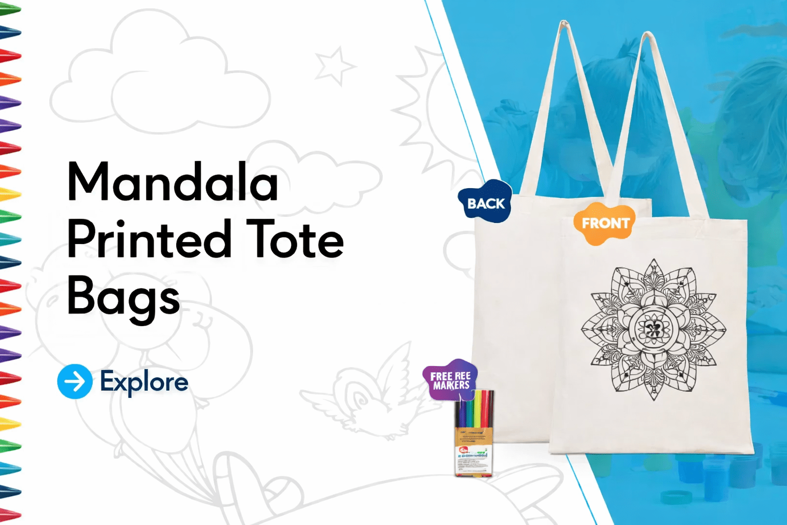 Mandala Printed Tote Bags - Pamusan.com