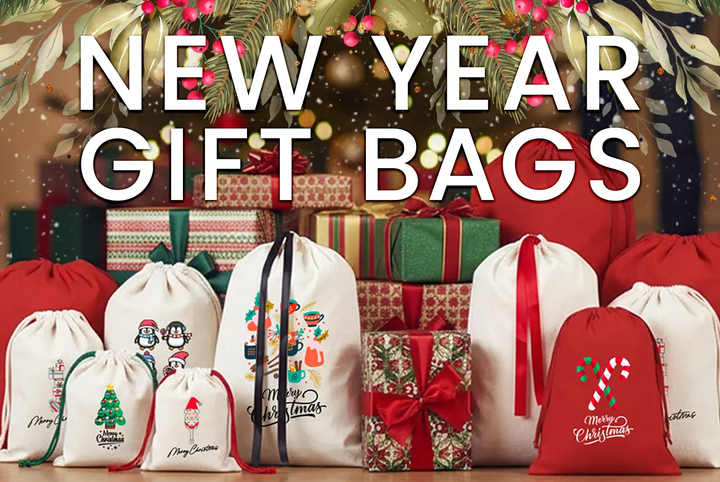 New Year Gift Bags – Custom Printed & Bulk | Pamusan - Pamusan.com