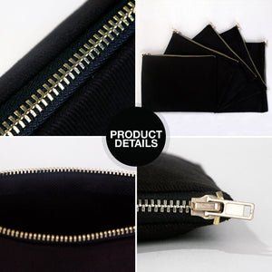 Real photo of the open black clutch holding a phone, a card holder, a compact mirror, perfume, a scrunchie and keys, showing its capacity