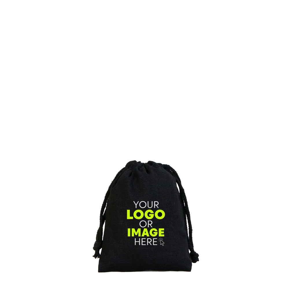 Fabric Pouch 4" W x 5" H – Black (customizable)