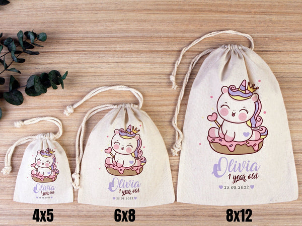 1st Birthday Favour Bags, Custom Party Bags for first birthday, Personalized Favor Bags - Pamusan.com