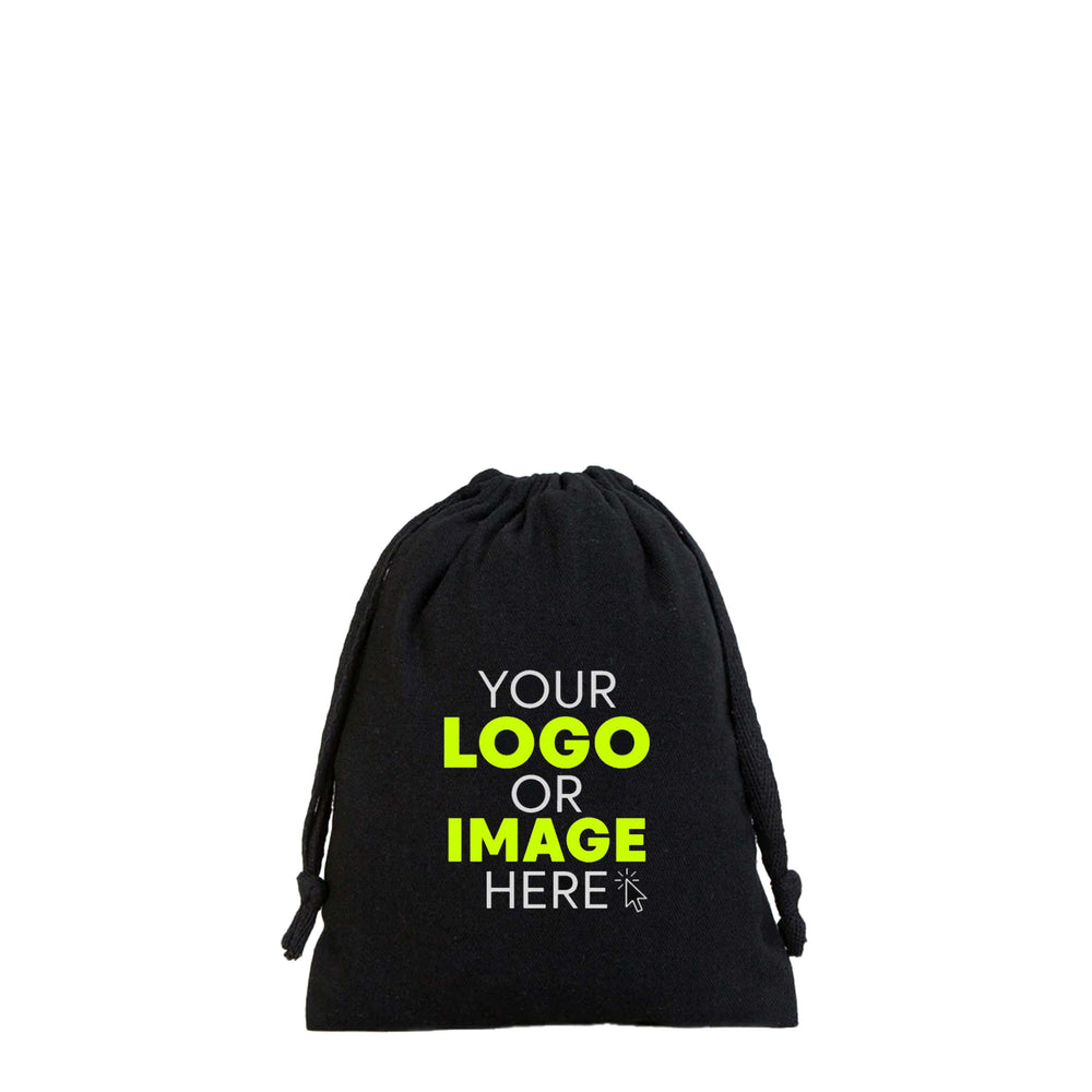 Fabric Pouch 6" W x 8" H – Black (customizable)