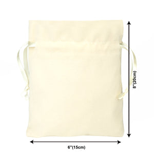 Natural Velvet Drawstring Pouch – 6" × 8" (15 × 20 cm) - Pamusan.com