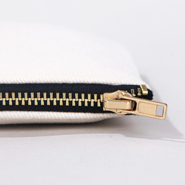 Clutch Bag White 8"x6" – Cotton Zipper Cosmetic & Makeup Pouch