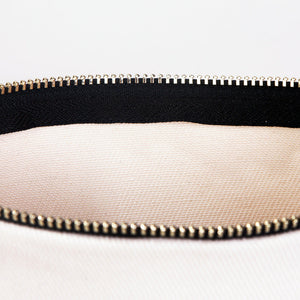 Clutch Bag White 8"x6" – Cotton Zipper Cosmetic & Makeup Pouch