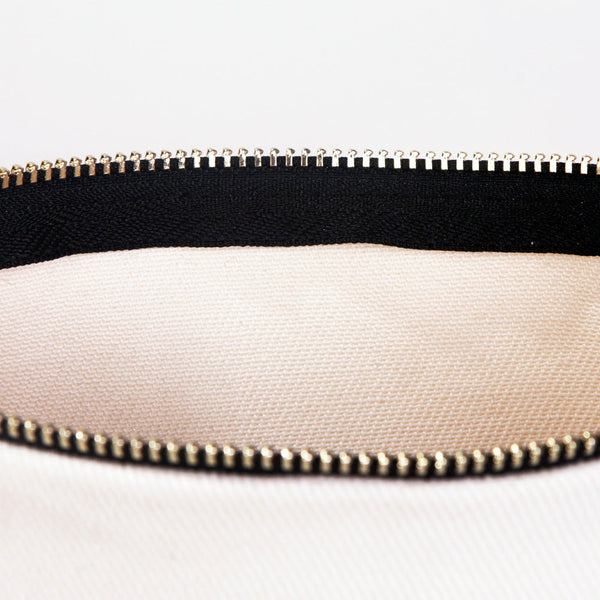 Clutch Bag White 8"x6" – Cotton Zipper Cosmetic & Makeup Pouch