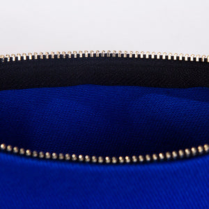 Clutch Bag Saks Blue – 8"x6" Cotton Zipper Cosmetic & Makeup Pouch