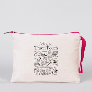 Clutch 8"W x 6"H (21 cm x 15 cm)  - Fuchsia Zippered (Customize)