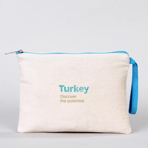 Clutch Bag  8"W x 6"H (21 cm x 15 cm) - Turquoise Zippered (Customize)
