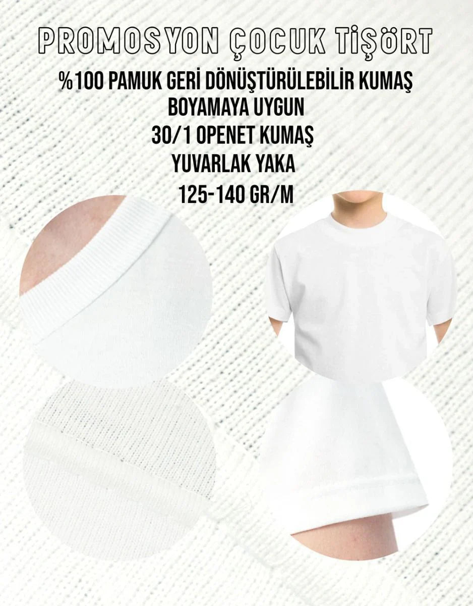 1000 Promotional Children's T-Shirts Printed 23Rd April - White - Single Color Printing
