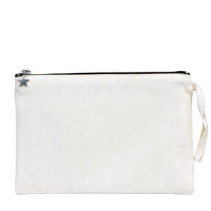 Blank Canvas Clutch Bag with Lining – 10"x7" Cotton Clutch Purse