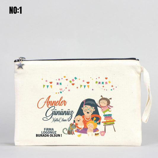 Lined Clutch Canvas Bag 25x18 cm - Mother's Day
