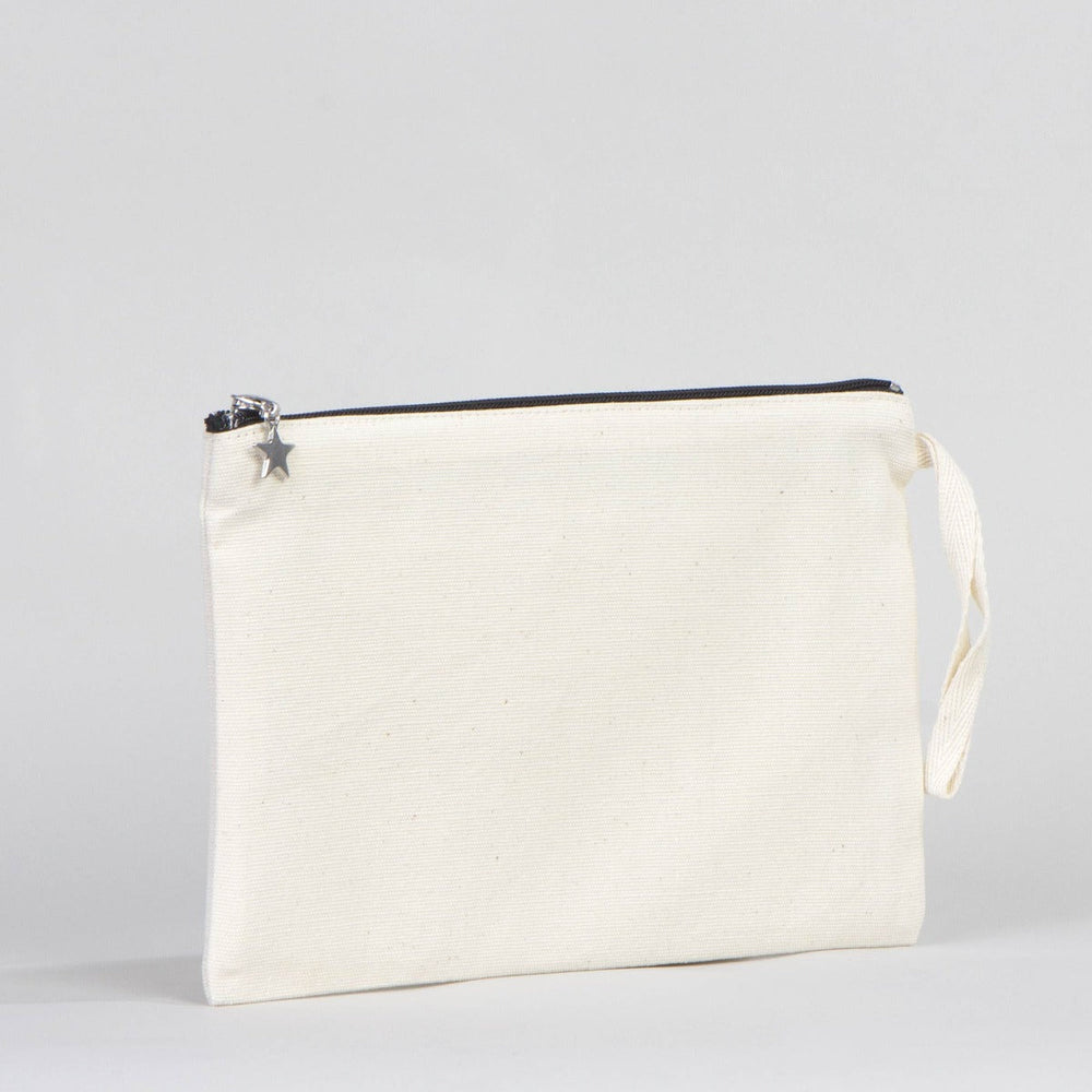 Blank Canvas Clutch Bag with Lining – 10"x7" (25x18 cm) Cotton Clutch Purse