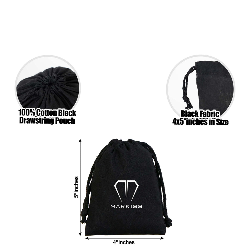 Fabric Pouch 4" W x 5" H – Black (customizable)