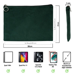 Ipad Portfolio Purse Pine Green (30x21 cm) With Base