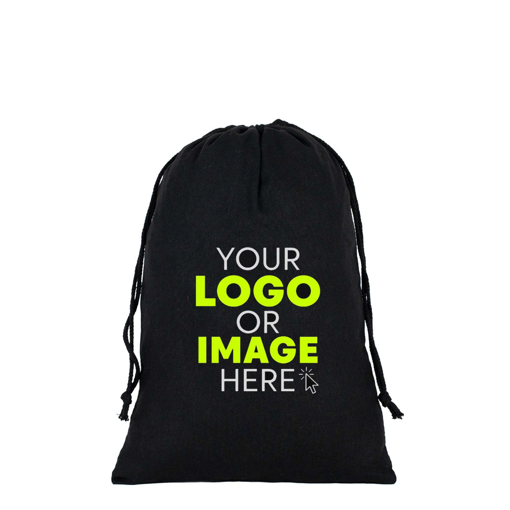 Fabric Pouch 8" W x 12" H – Black (customizable)