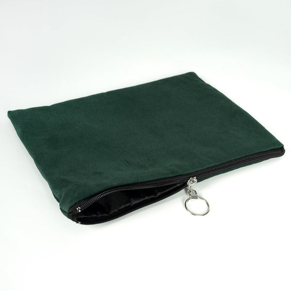 Personalized Pine Green Cotton Clutch Pouch – 12" × 8" (30 × 21 cm) – 10 oz Fabric