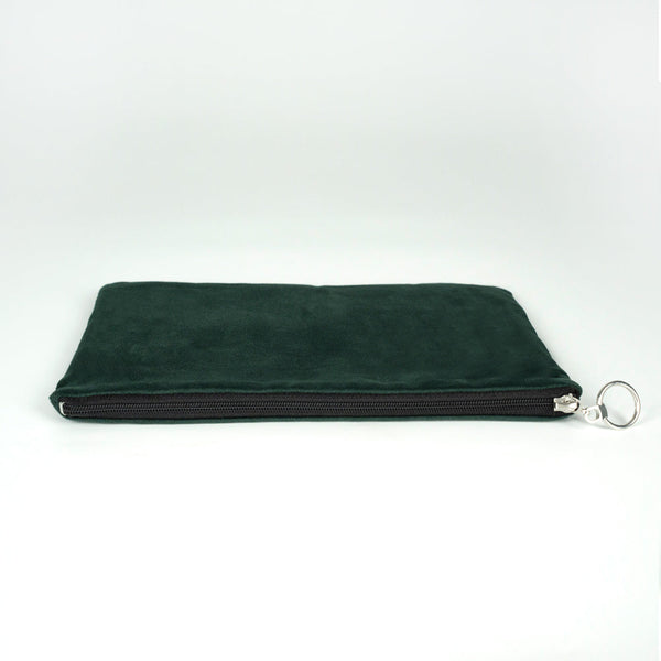 Personalized Pine Green Cotton Clutch Pouch – 12" × 8" (30 × 21 cm) – 10 oz Fabric
