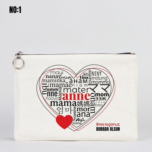 Lined Clutch Canvas Bag  12"W x 8"H  (30 x 21 cm ) - Mother's Day