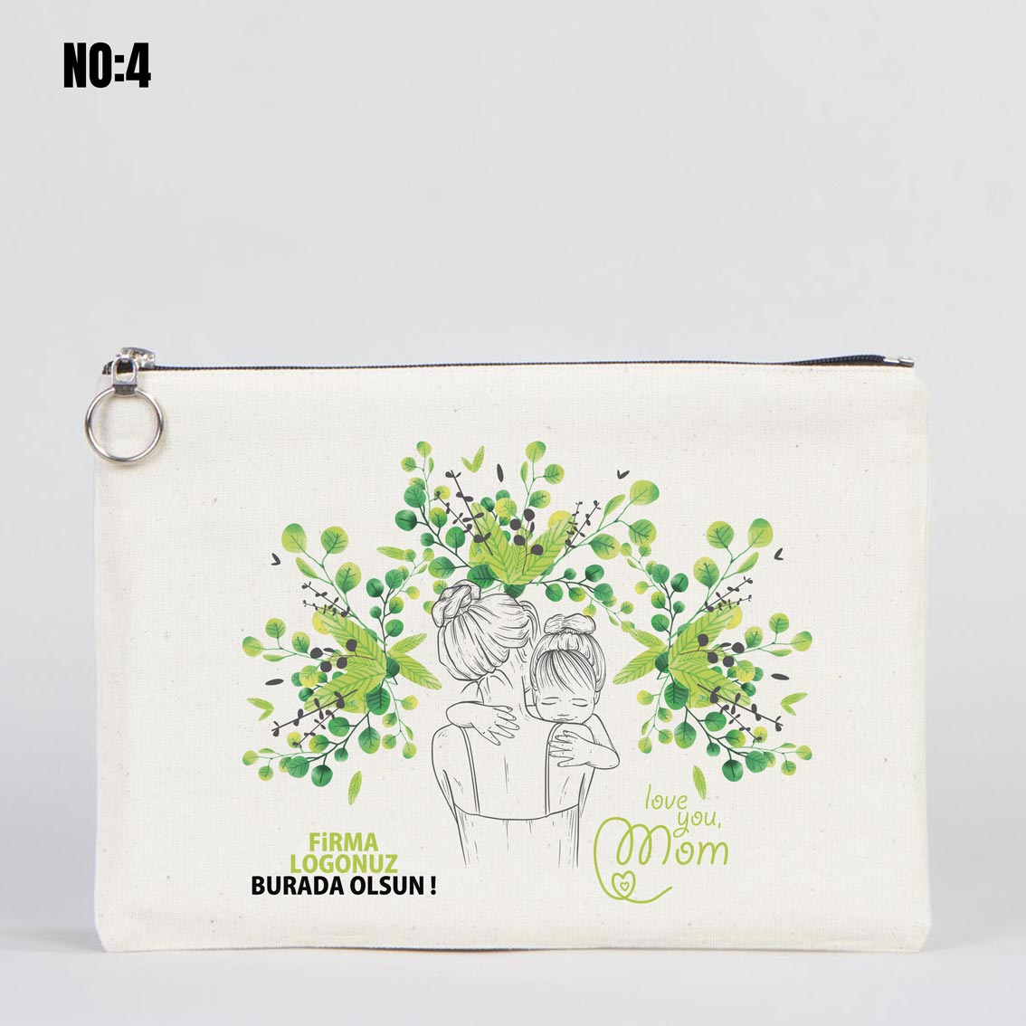 Lined Clutch Canvas Bag  12"W x 8"H  (30 x 21 cm ) - Mother's Day