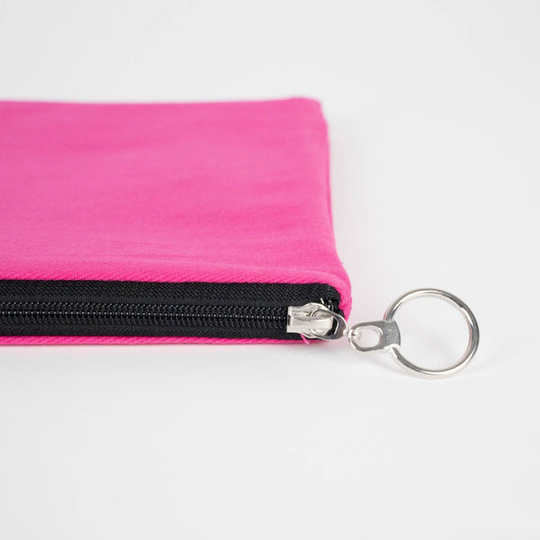 Pink Cotton Zippered Clutch Pouch – 12" × 8" (30 × 21 cm) – 10 oz Fabric