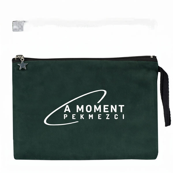 Custom Zippered Clutch Bag – Pine Green – 10" × 7" (25 × 18 cm) - Pamusan.com