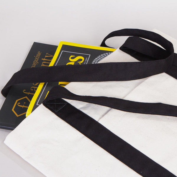 Black Canvas Tote Bag – Large 16"x14"x5", Eco-Friendly & Reusable