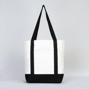 Black Canvas Tote Bag – Large 16"x14"x5", Eco-Friendly & Reusable