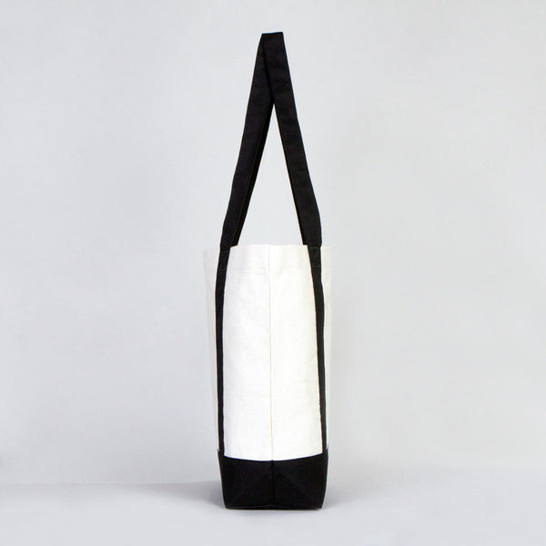 Black Canvas Tote Bag – Large 16"x14"x5", Eco-Friendly & Reusable