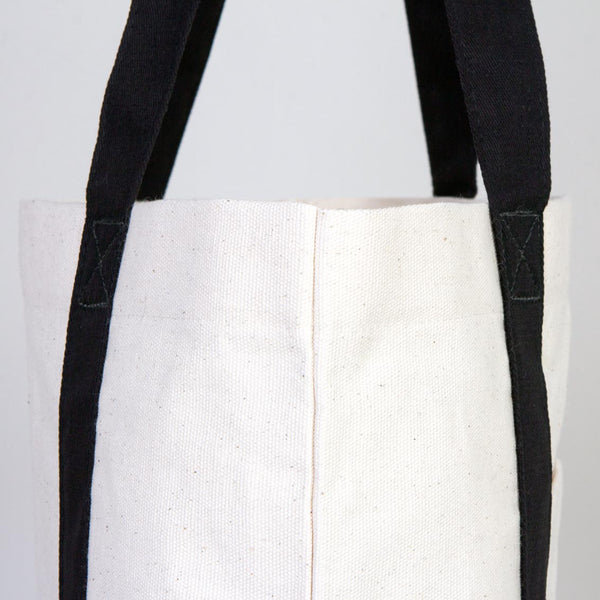 Black Canvas Tote Bag – Large 16"x14"x5", Eco-Friendly & Reusable
