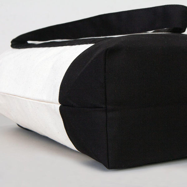 Black Canvas Tote Bag – Large 16"x14"x5", Eco-Friendly & Reusable