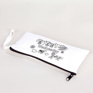 Paintable Pencil Case with Wednesday Design – 8" × 4" - 6 oz - Pamusan.com