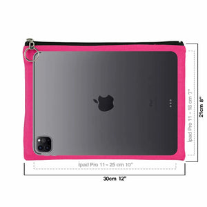 Pink Cotton Zippered Clutch Pouch – 12" × 8" (30 × 21 cm) – 10 oz Fabric