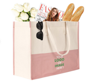 Large custom tote bag for beach and bridal gift