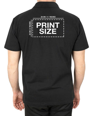 Polo Collar Black T-Shirt - Digital Print