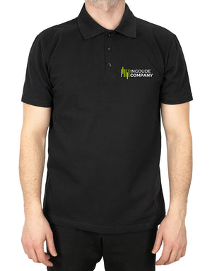 Polo Collar Black T-Shirt - Digital Print