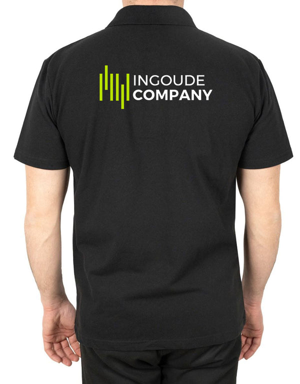 Polo Collar Black T-Shirt - Digital Print