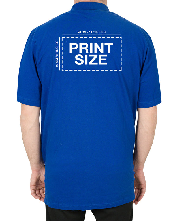 Polo Collar Blue T-Shirt - Digital Print