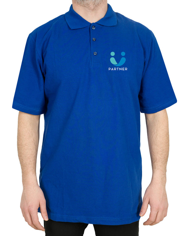 Polo Collar Blue T-Shirt - Digital Print