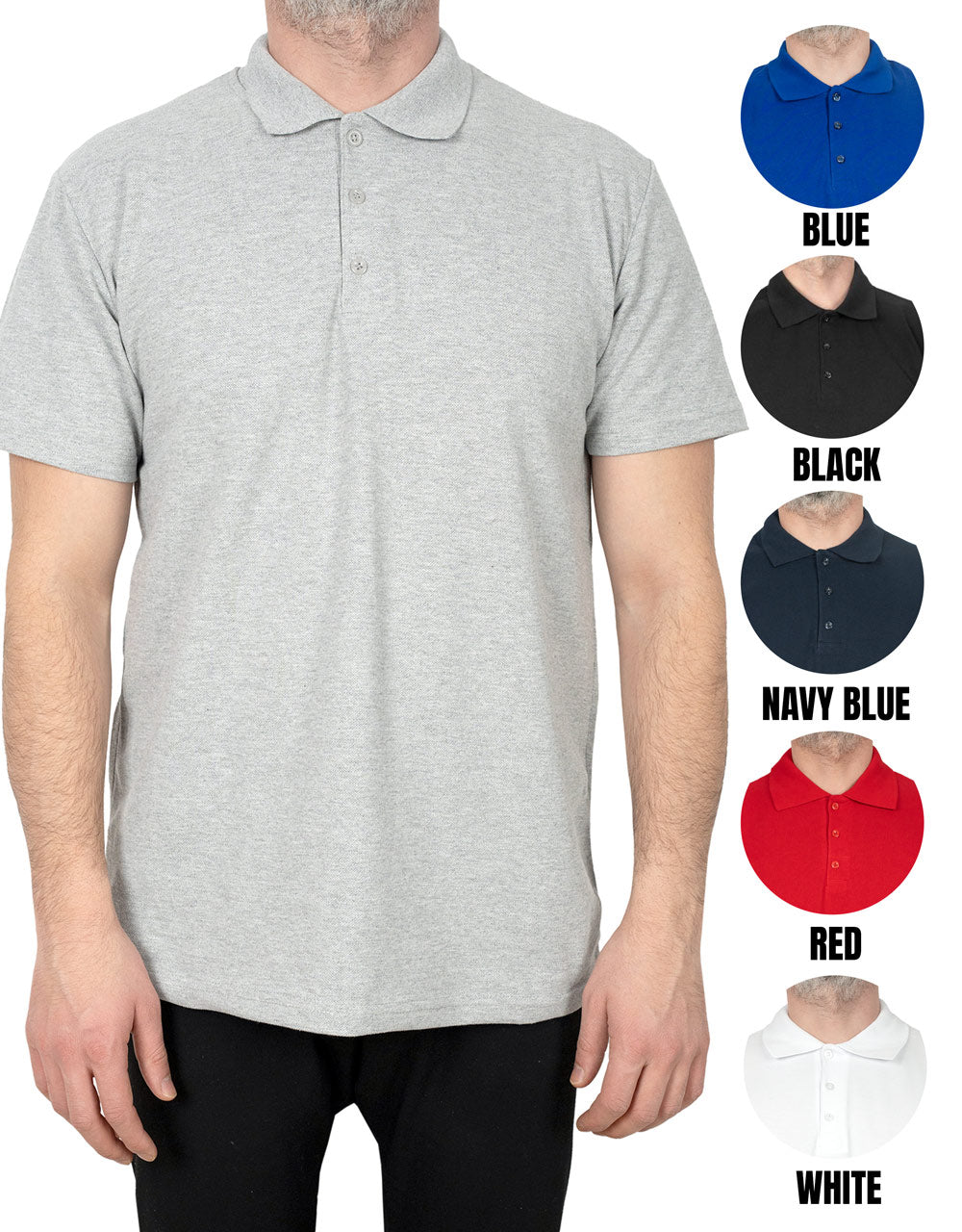 Wholesale Polo Collar T-Shirt Gray Color