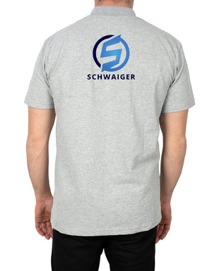 Polo Collar Gray T-Shirt - Print
