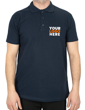 Polo Collar Navy T-Shirt - Printed