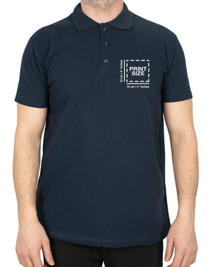 Polo Collar Navy T-Shirt - Printed