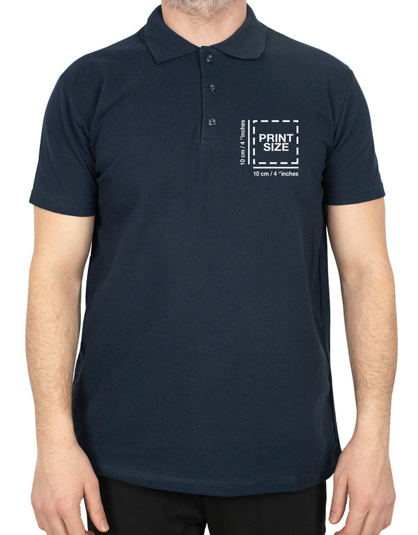 Polo Collar Navy T-Shirt - Printed